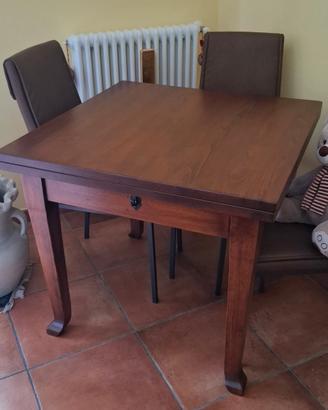 tavolo legno massello +4 sedie 