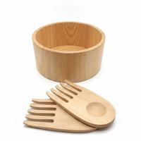 Set Insalatiera in Legno Pregiato con Posate Coord