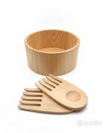Set Insalatiera in Legno Pregiato con Posate Coord