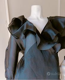 I BLUES MAX MARA Seta nera L camicia top  elegante