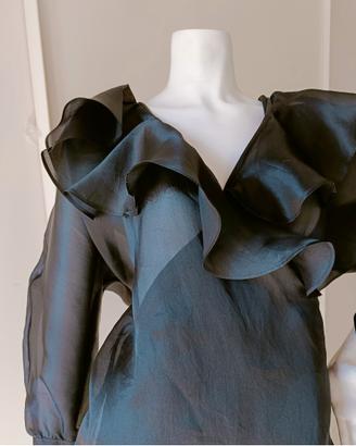 I BLUES MAX MARA Seta nera L camicia top  elegante