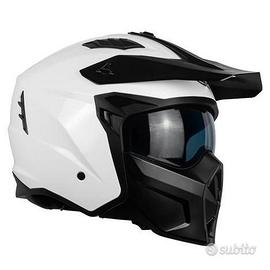 CASCO MOTO ENDURO CON MENTONIERA STACCABILE BIANCO