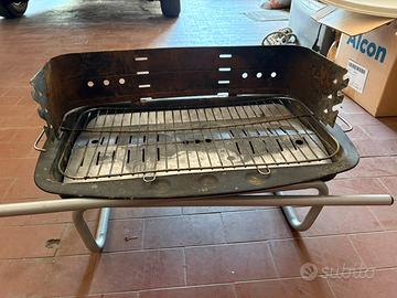 Barbeque 2 griglie e pietra ollare