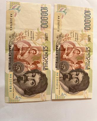 Lire Caravaggio SERIE AA Numeri Consecutivi Rara