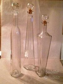3 Bottiglie In Vetro - per liquori