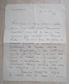  Lettera autografa manoscritta del Dott. V.Rossini