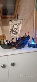 Nave Playmobil + pirati con isola pirata fantasma