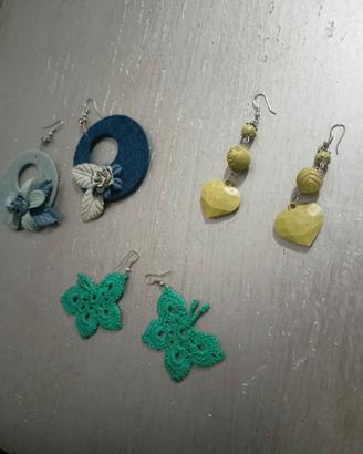 Lotto 3 paia orecchini – stile artigianale e boho