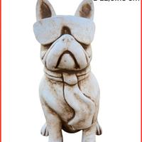 Statua cane bulldog francese con occhiali animale