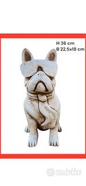 Statua cane bulldog francese con occhiali animale