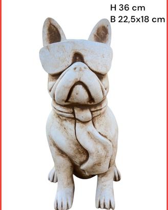 Statua cane bulldog francese con occhiali animale