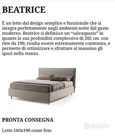letto matrimoniale nuovo contenitore 