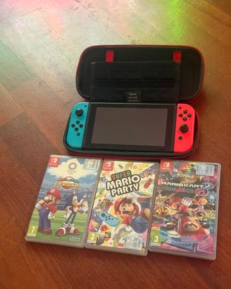 Nintendi switch 1+ custodia rigida+base ricarica