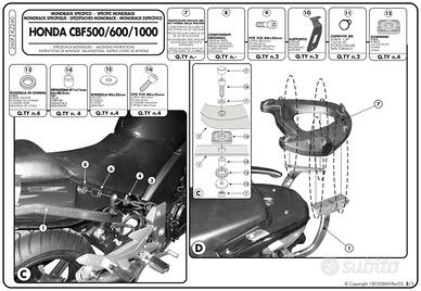 Attacco posteriore Kappa honda cbf 500 600 1000