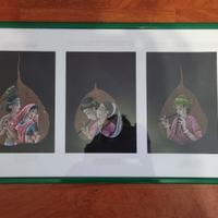 Quadro con foglie dipinte