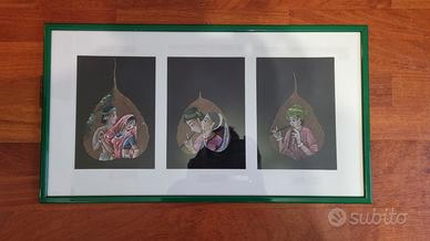 Quadro con foglie dipinte