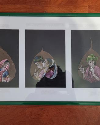 Quadro con foglie dipinte