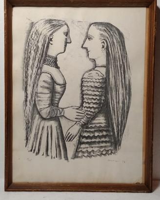 M.Campigli "Due donne di profilo" Fotolito/stampa