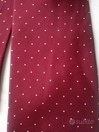 cravatta BORDEAUX a pois Bianca 100% seta