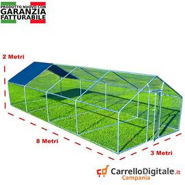 Recinto per Galline 3x8 m x h 2 m – 24 mq - blu