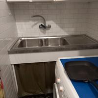 lavello acciaio inox 2 vasche + mobile sottostante
