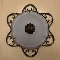 Plafoniera in VERO OTTONE con vetro satinato