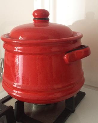 Zuppiera Pentola in Ceramica Rossa