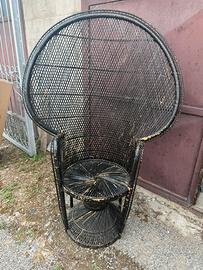 Sedia in vimini a pavone
