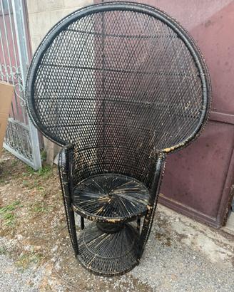 Sedia in vimini a pavone