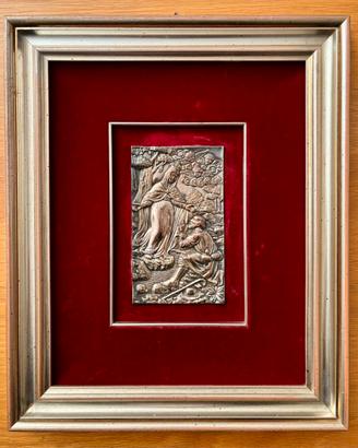 Bassorilievo in argento placcato