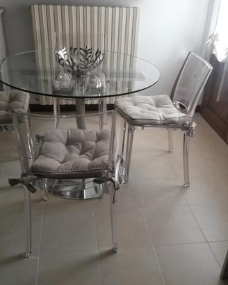 Tavolo rotondo in vetro
