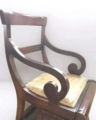 Sedia scaletta mogano stile vittoriano fine 800
