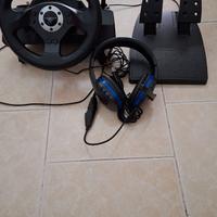 Volante+pedaliera+cuffie per ps4/pc