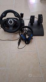 Volante+pedaliera+cuffie per ps4/pc