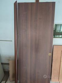 Porta scorrevole a scomparsa noce scuro 80x210 cm
