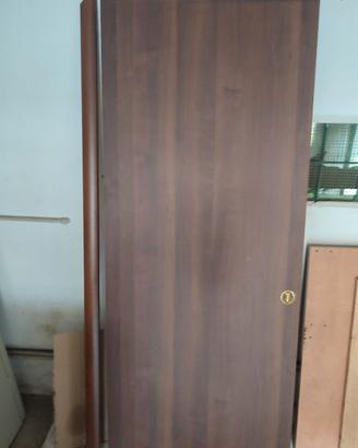 Porta scorrevole a scomparsa noce scuro 80x210 cm