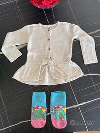 Maglione beige/bianco con bottoni bambina1/2 Y