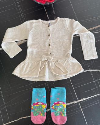 Maglione beige/bianco con bottoni bambina1/2 Y