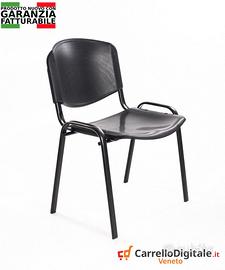 Sedia per sala d'attesa conferenza Plastica NERA