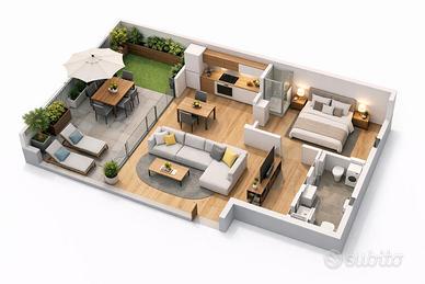 Bilocale CON TERRAZZA DI 20MQ e P. auto - PRATO