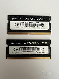RAM DDR5 Corsair 32gb (16x2) 5600Mhz per laptop