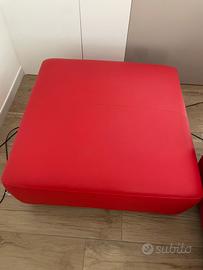 Pouf Divano LA MAISON SOFA in vera pelle rosso