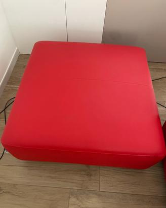 Pouf Divano LA MAISON SOFA in vera pelle rosso