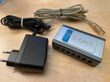 Hub USB D-Link DUB-H7 a 7 porte Alimentatore Cavo