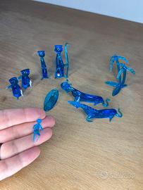 Presepe Murano blu