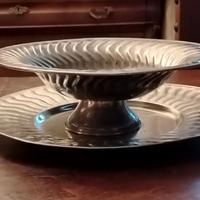 Alzata con piatto vintage,argento 1000