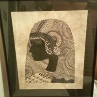 Quadro dipinto su stoffa