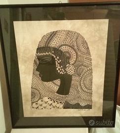 Quadro dipinto su stoffa