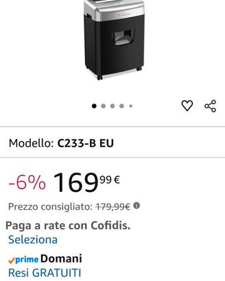 bonsai paper shredder c 233-b 120 fogli