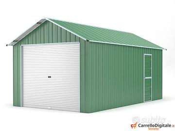 Capanno acciaio container 360x762cm 27.4mq verde